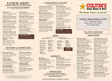 colton's steakhouse washington missouri|colton's menu with prices.